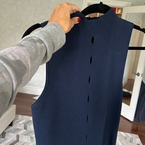 Intermix Navy High Neck Top